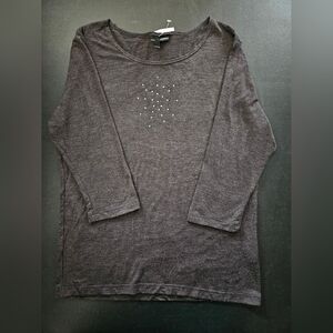 NWT - IVORY Dark Grey Stretch Top - Size 2X